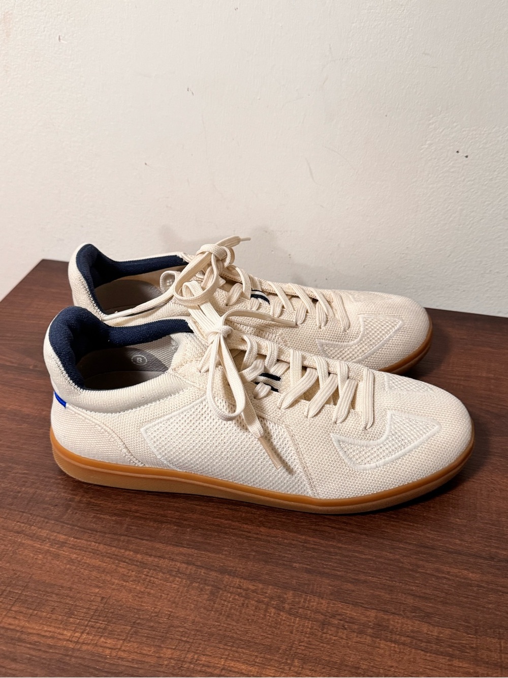 Rothys RS01 Sneaker Hudson Off White Ivory Khaki Cream Blue Mens 8